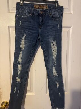 VIP Dark Blue Ripped Skinny Jeans